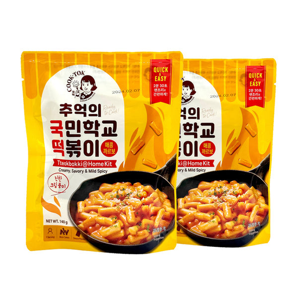韓國暢銷Cook-Tok - 韓式即食袋裝辣炒年糕 辣起司口味 二入組 140 克