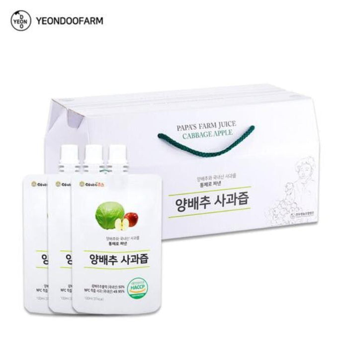 [연두팜] 아빠의 주스 양배추사과즙 100ml*20개 (박스제공)