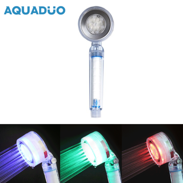 [아쿠아듀오] LED 모드 필터 샤워기(물온도에 따른 색상 변화)
