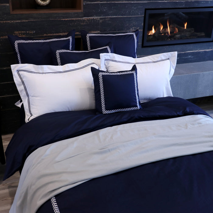 Duvet Cover Set Daphness Collection, Navy - Crown Goose